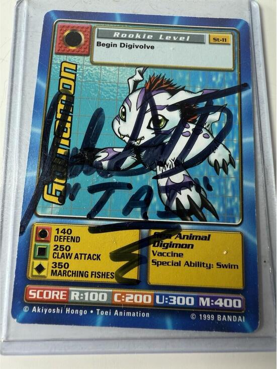 Other - Autographed Joshua Seth Tai Gomamon Digimon CCG ST-11